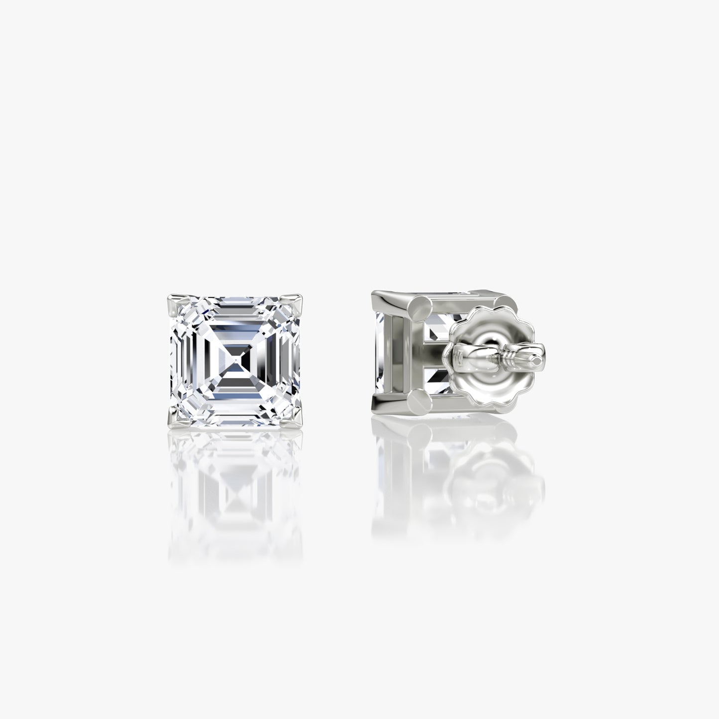 Asscher Cut Diamond Stud Earrings – 3.06ctw in Platinum