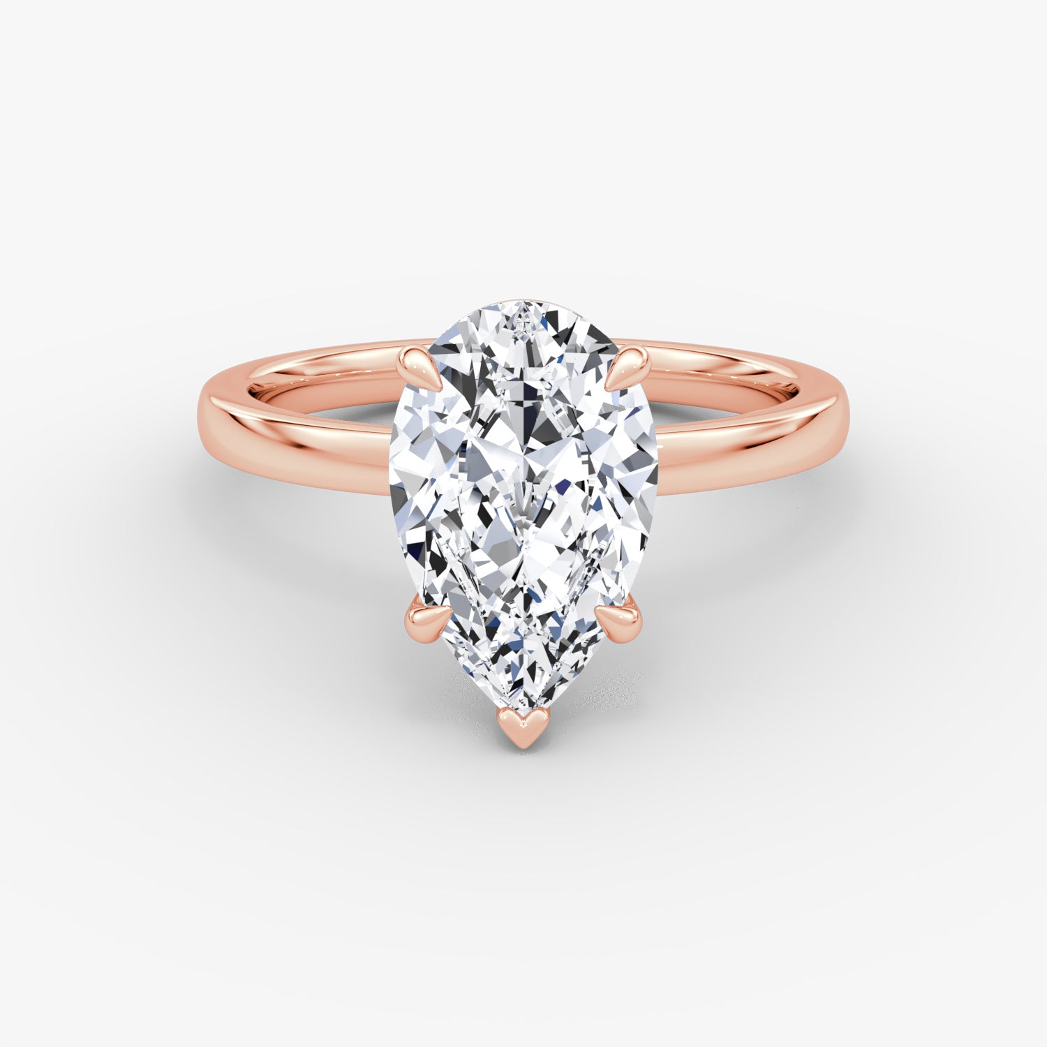 Solitaire Pear Diamond Ring – 4.22 Carat in 14K White Gold