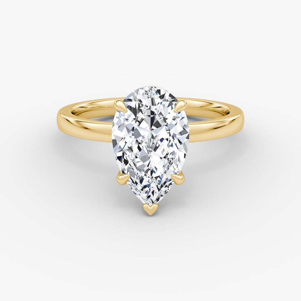 Solitaire Pear Diamond Ring – 4.22 Carat in 14K White Gold