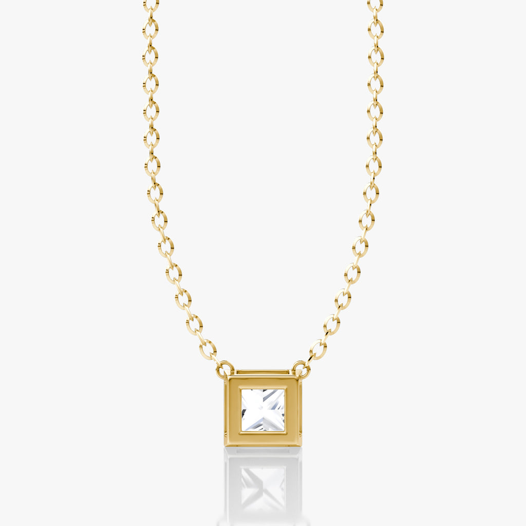 Princess Shaped Pendant in Bezel