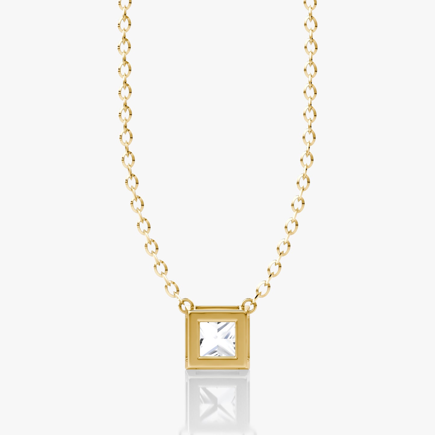 Princess Shaped Pendant in Bezel