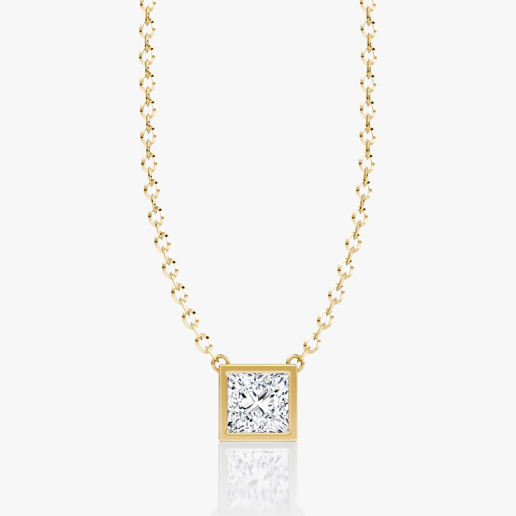 Princess Shaped Pendant in Bezel