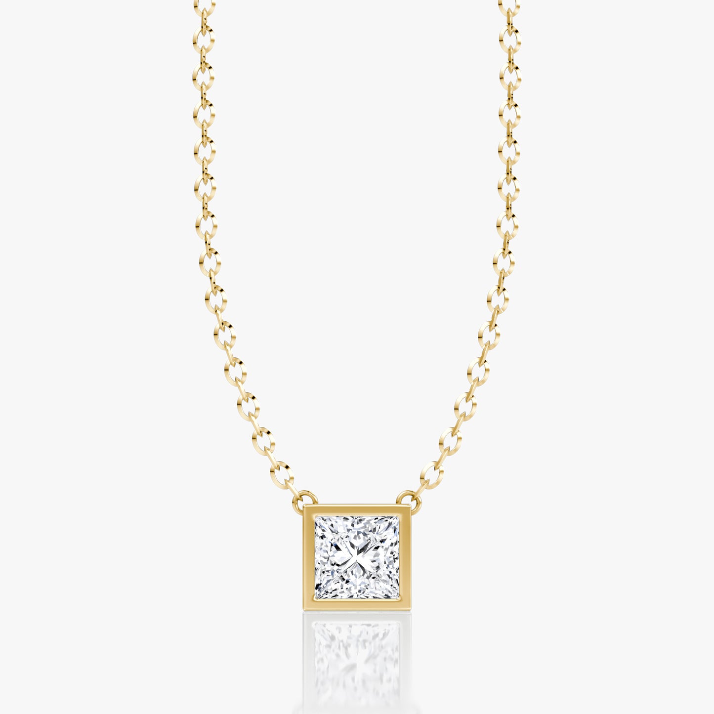 Princess Shaped Pendant in Bezel