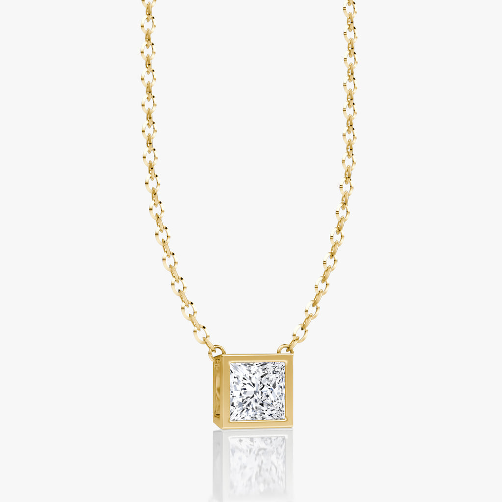 Princess Shaped Pendant in Bezel