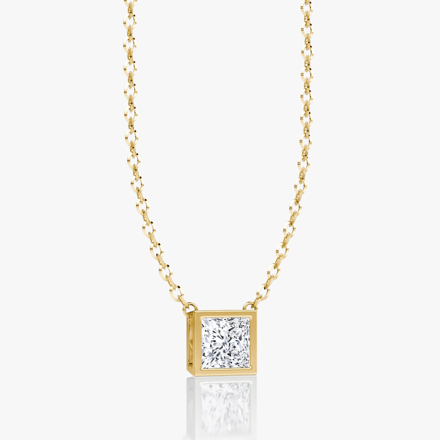 Princess Shaped Pendant in Bezel