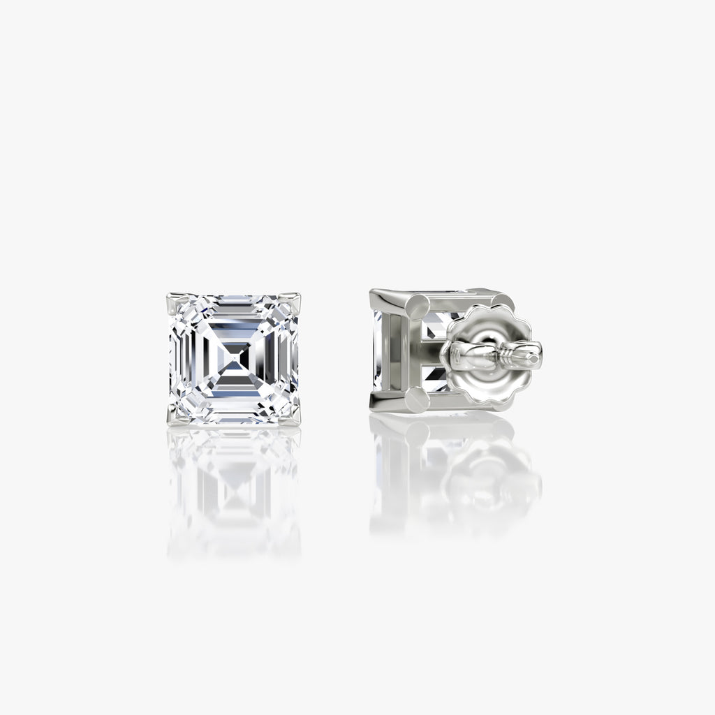 Asscher Cut Diamond Stud Earrings – 3.06ctw in Platinum