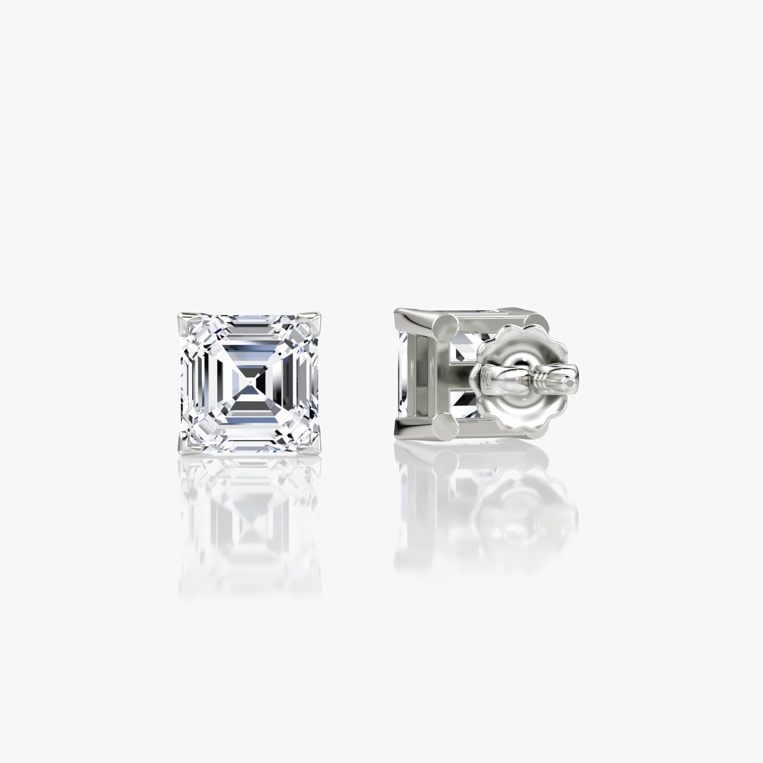 Asscher Cut Diamond Stud Earrings – 3.06ctw in Platinum