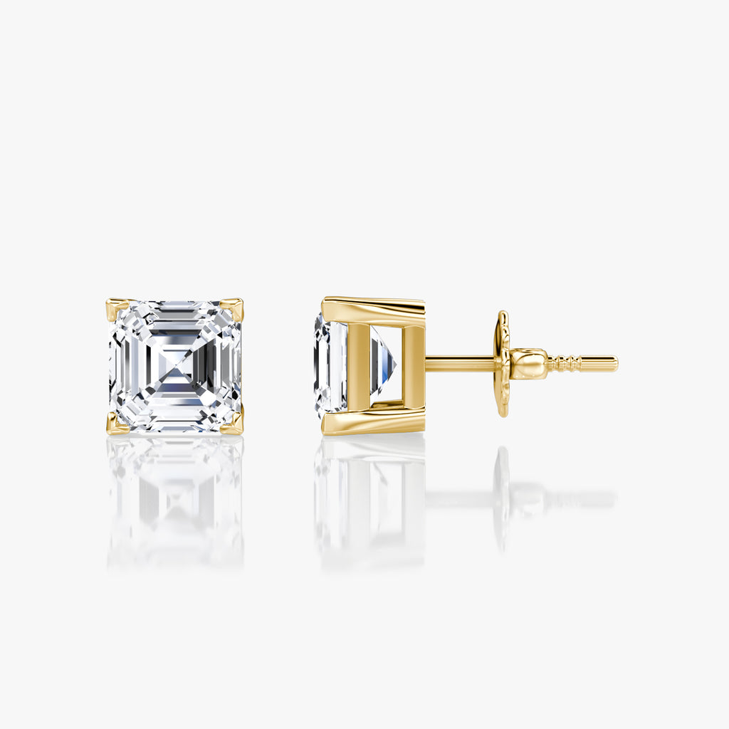 Asscher Cut Diamond Stud Earrings – 3.06ctw in Platinum