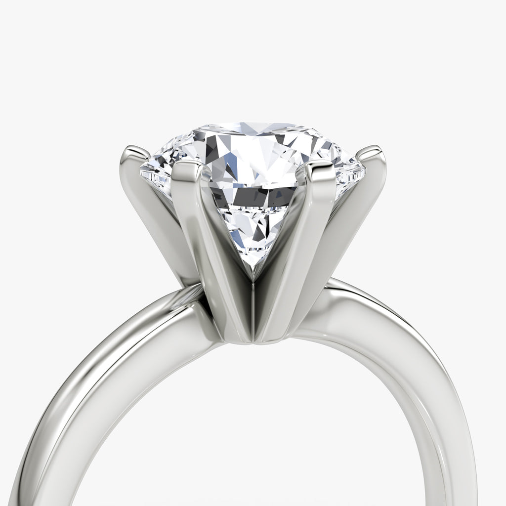 Platinum "Tiffany & Co" Style Six-Prong Solitaire Ring – 2.14 Carat Round Brilliant Diamond F/VS1
