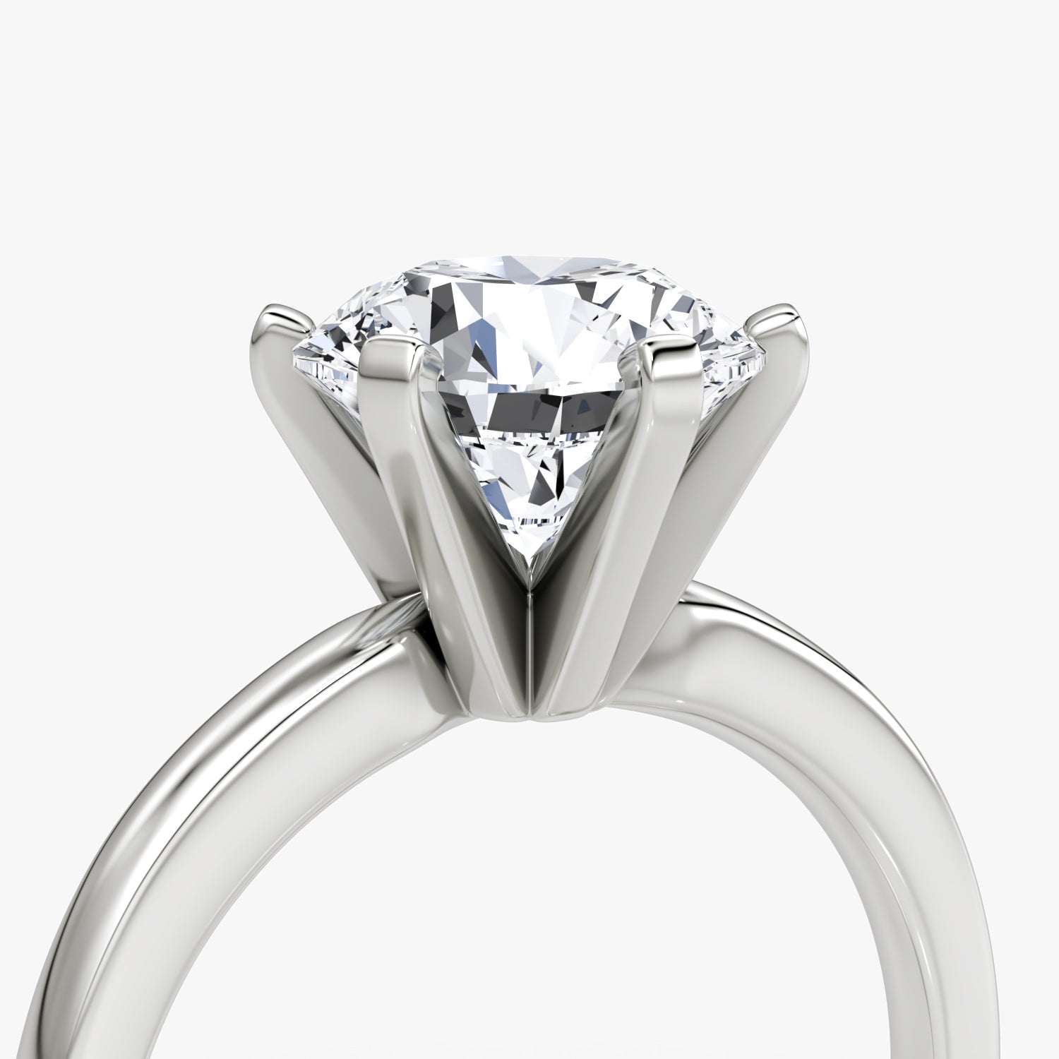Platinum "Tiffany & Co" Style Six-Prong Solitaire Ring – 2.14 Carat Round Brilliant Diamond F/VS1