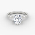Platinum "Tiffany & Co" Style Six-Prong Solitaire Ring – 2.14 Carat Round Brilliant Diamond F/VS1