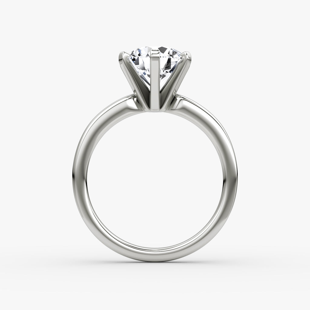 Platinum "Tiffany & Co" Style Six-Prong Solitaire Ring – 2.14 Carat Round Brilliant Diamond F/VS1