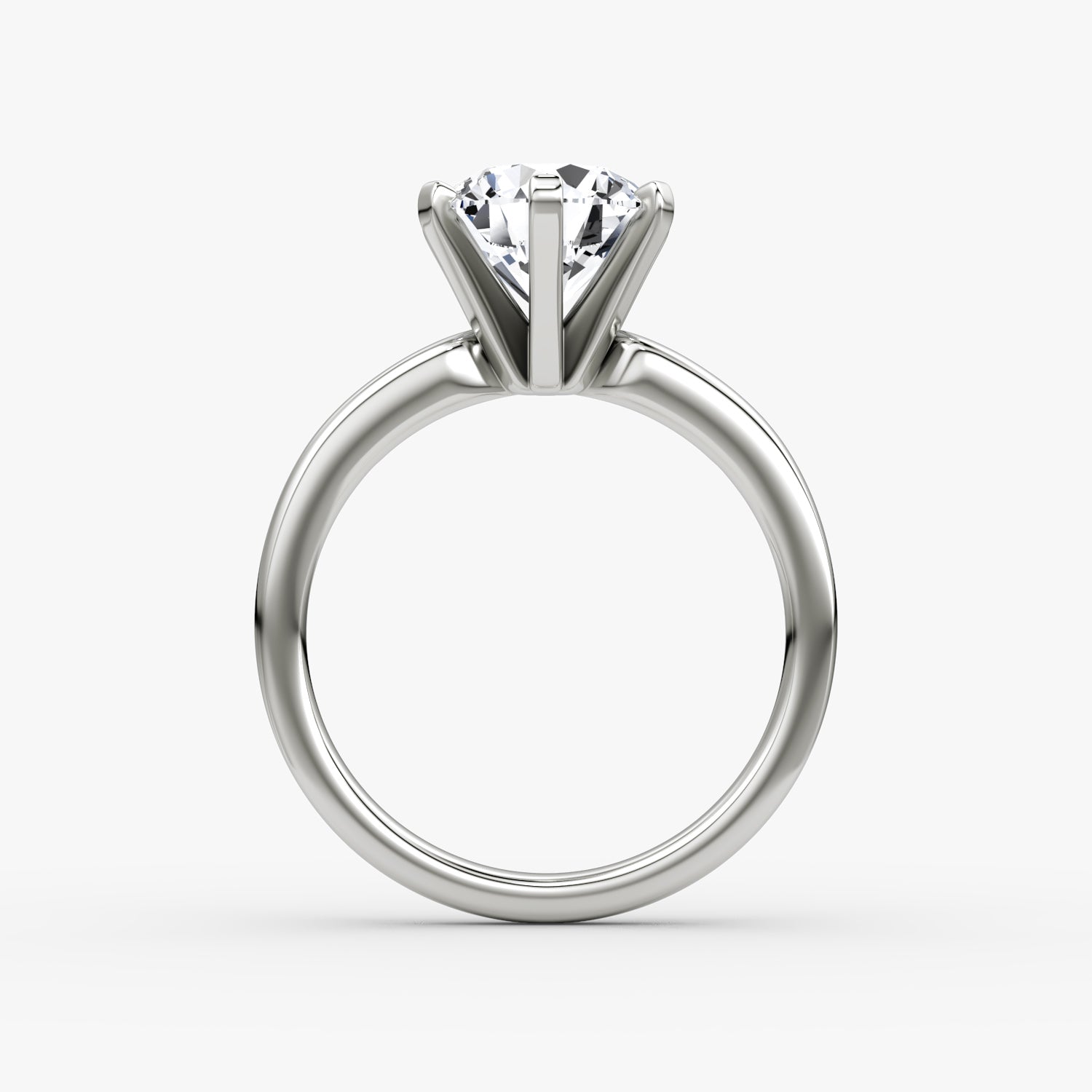 Platinum "Tiffany & Co" Style Six-Prong Solitaire Ring – 2.14 Carat Round Brilliant Diamond F/VS1