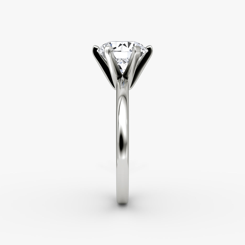 Platinum "Tiffany & Co" Style Six-Prong Solitaire Ring – 2.14 Carat Round Brilliant Diamond F/VS1