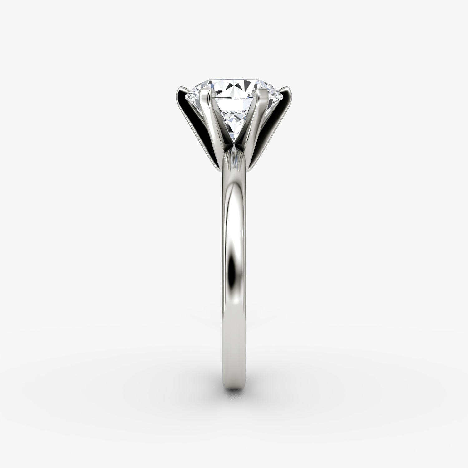 Platinum "Tiffany & Co" Style Six-Prong Solitaire Ring – 2.14 Carat Round Brilliant Diamond F/VS1