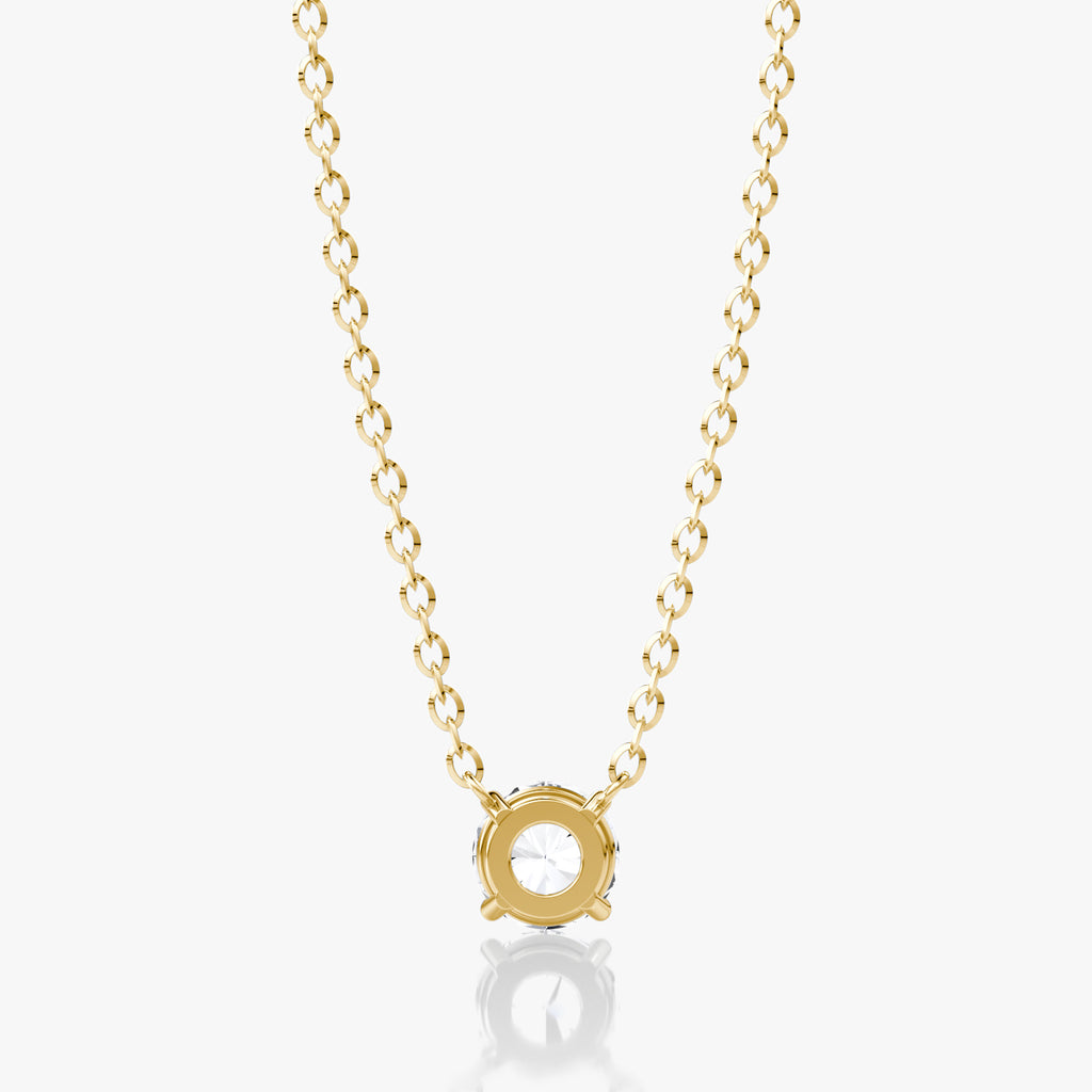 Round Brilliant Diamond Pendant Set in 14K Yellow Gold