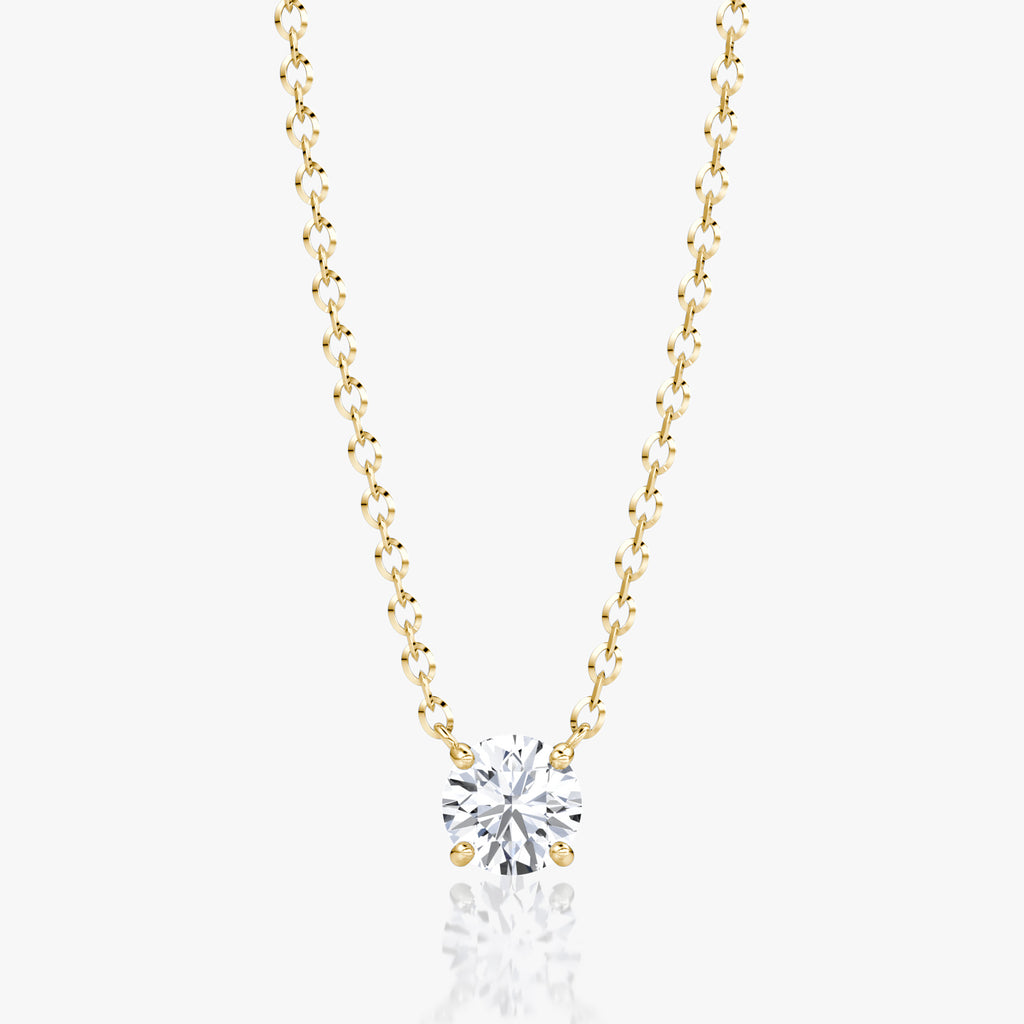 Round Brilliant Diamond Pendant Set in 14K Yellow Gold