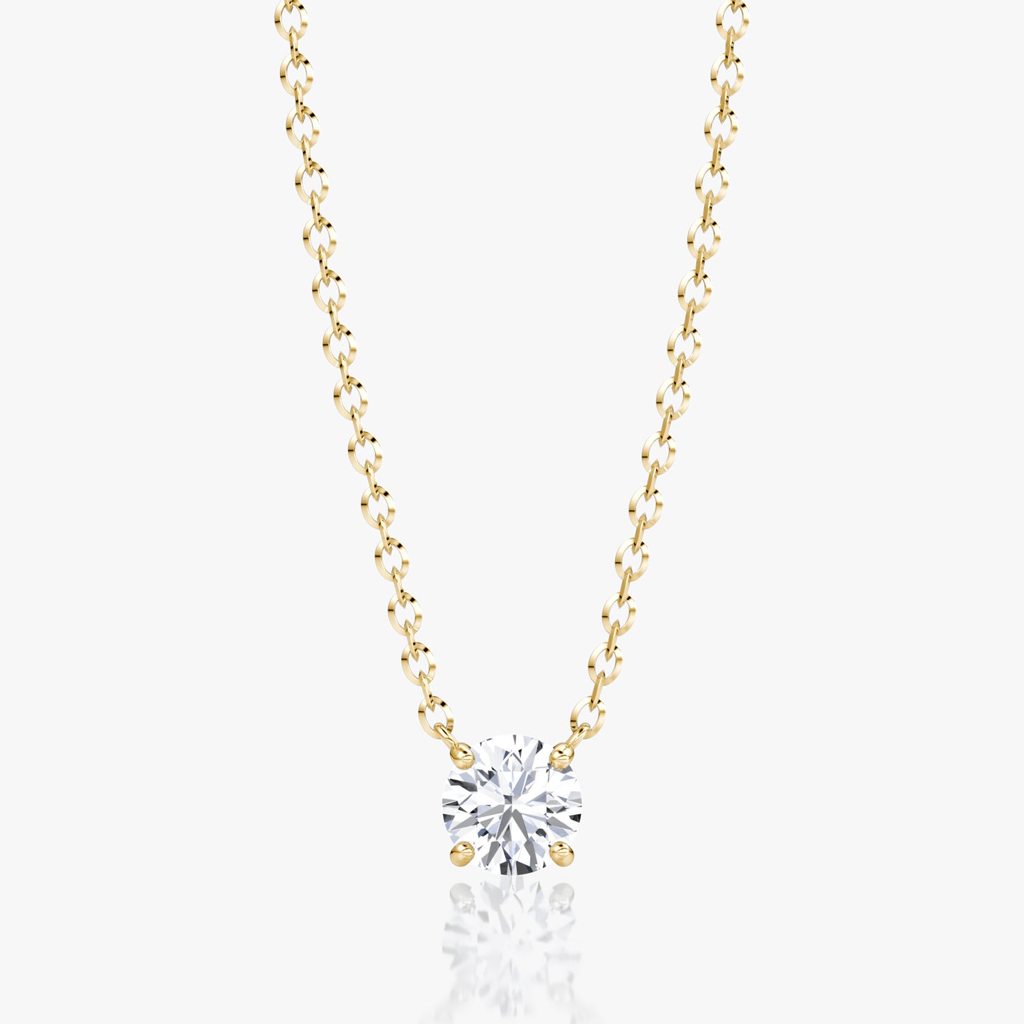 Round Brilliant Diamond Pendant Set in 14K Yellow Gold