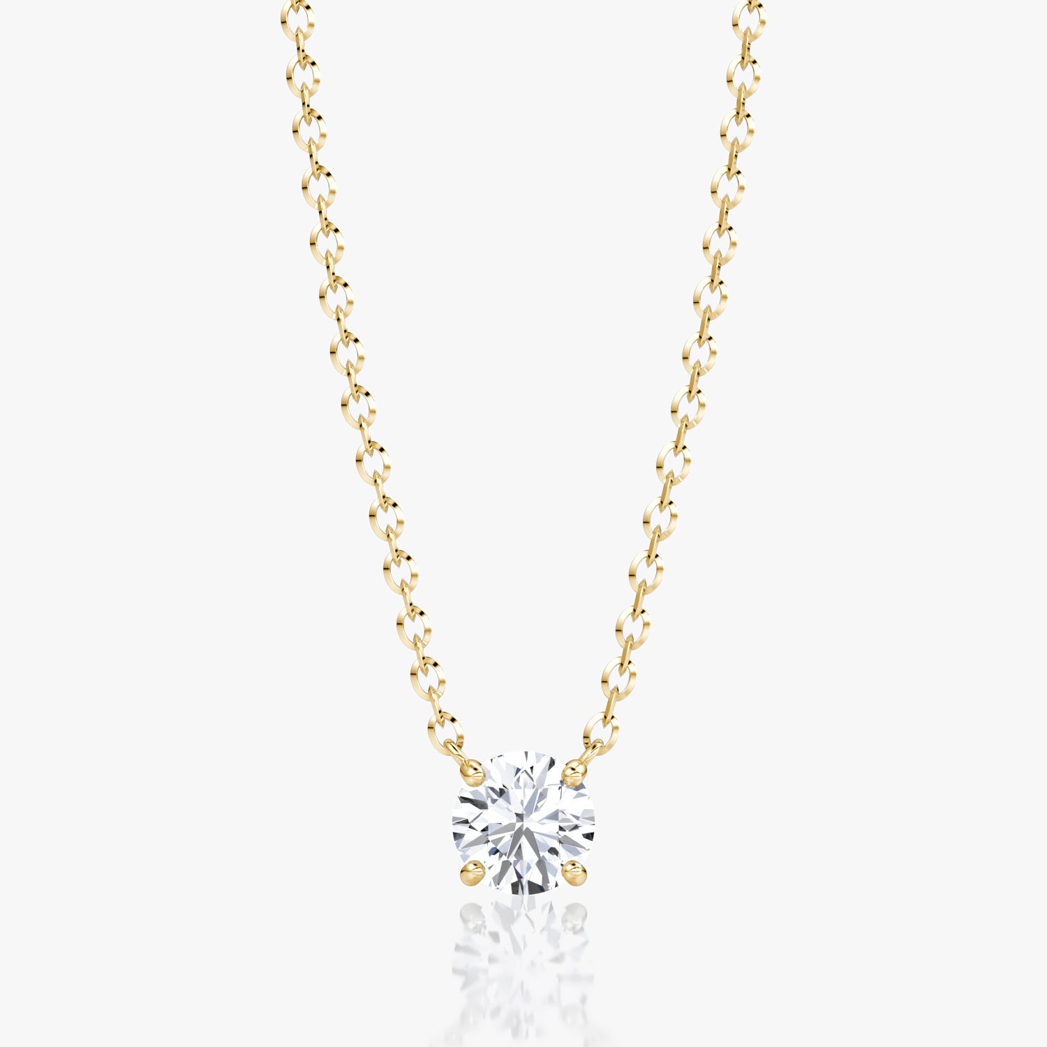 Round Brilliant Diamond Pendant Set in 14K Yellow Gold