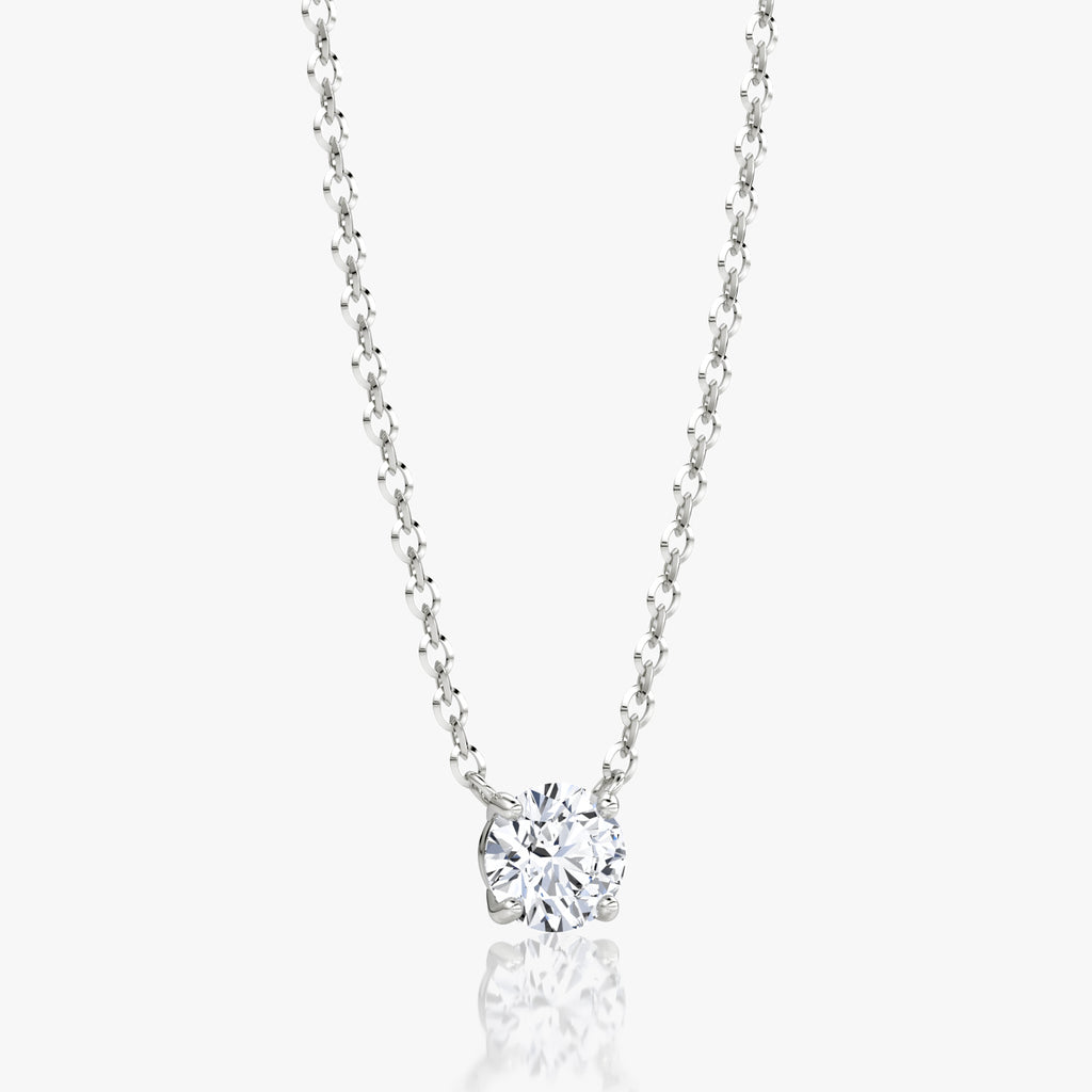 Round Brilliant Diamond Pendant Set in 14K Yellow Gold