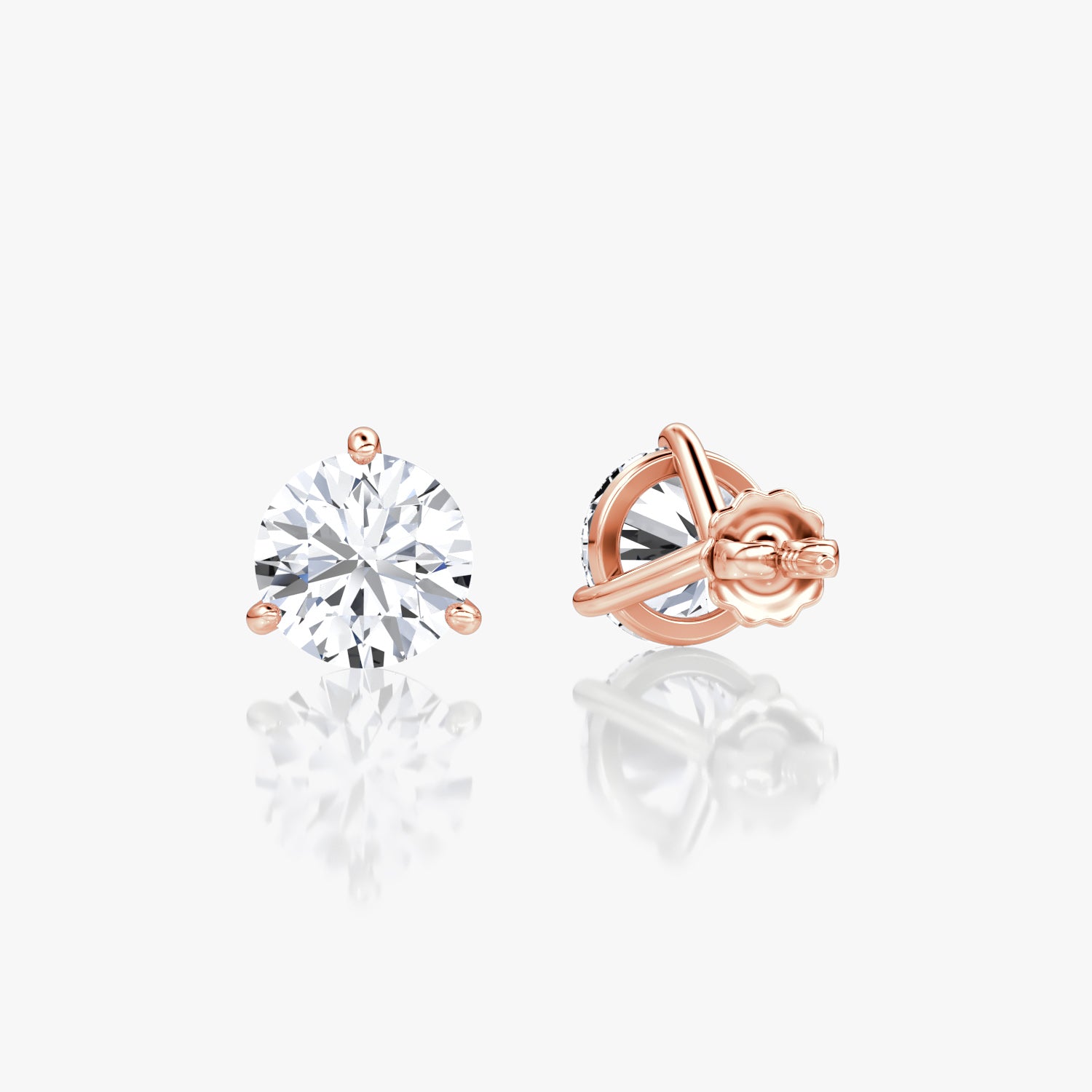 Round Brilliant Diamond 3 Prong Studs