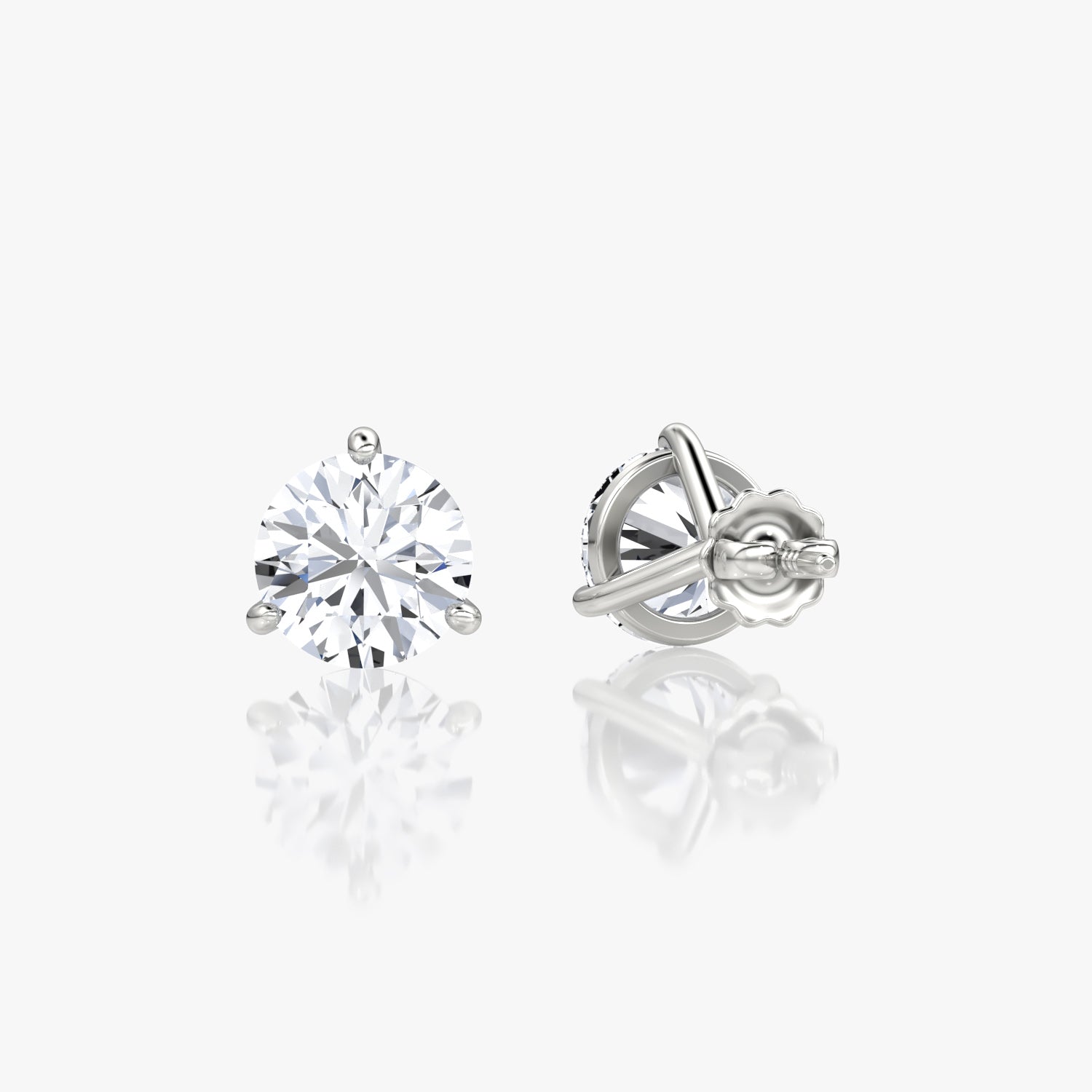 Round Brilliant Diamond 3 Prong Studs