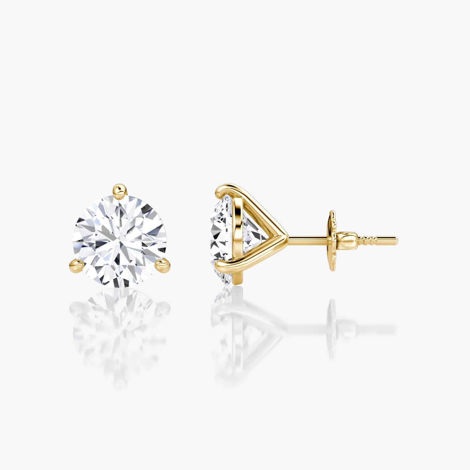Round Brilliant Diamond 3 Prong Studs