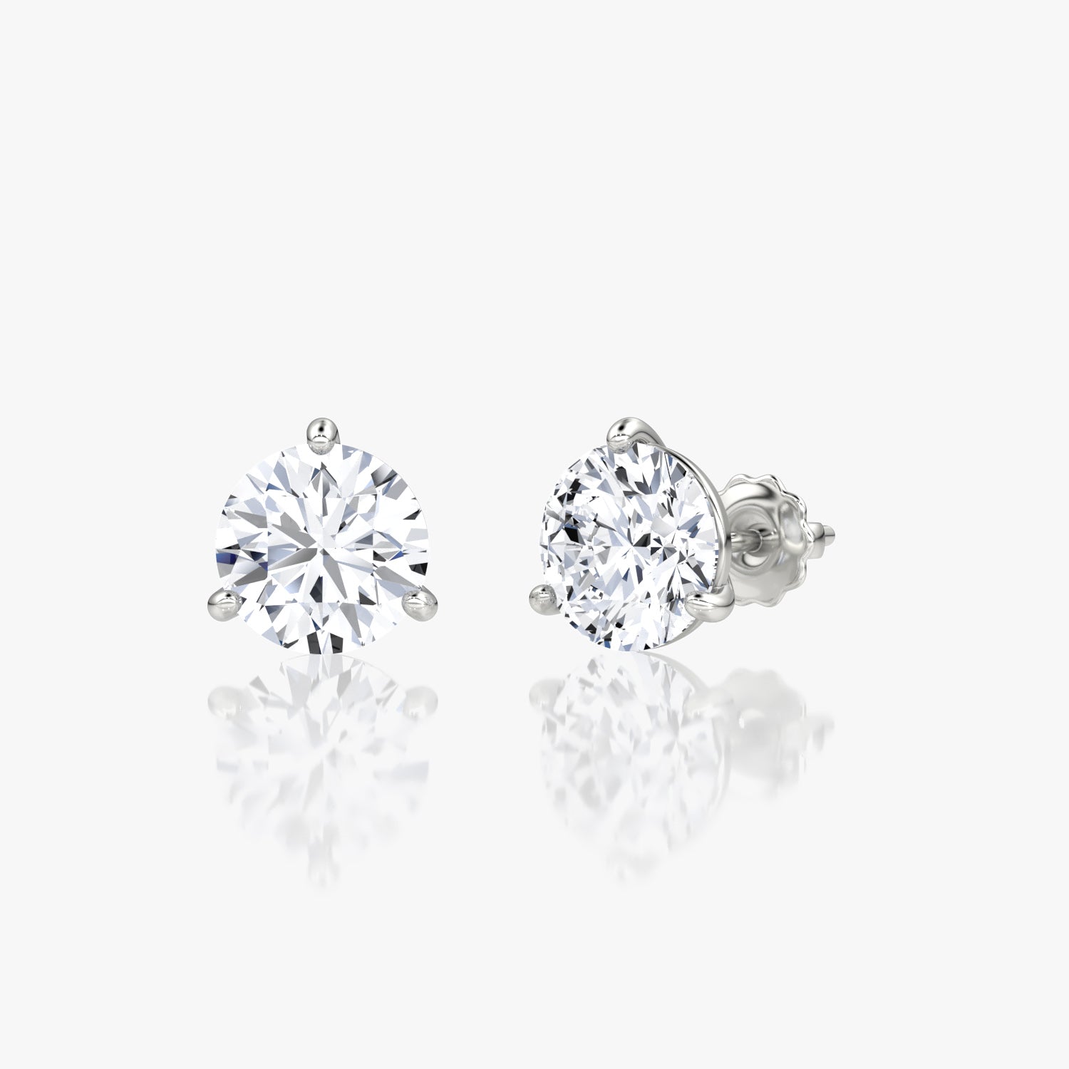 Round Brilliant Diamond 3 Prong Studs