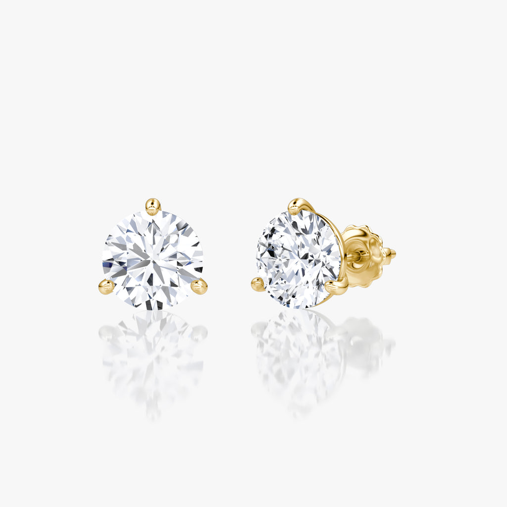 Round Brilliant Diamond 3 Prong Studs