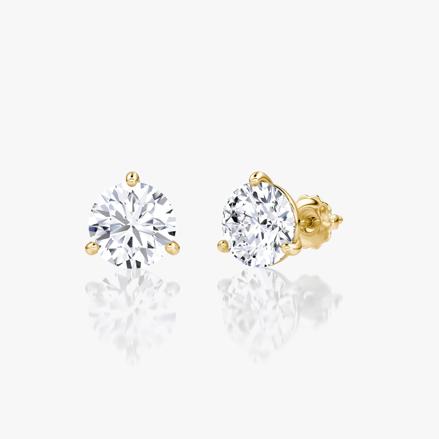 Round Brilliant Diamond 3 Prong Studs