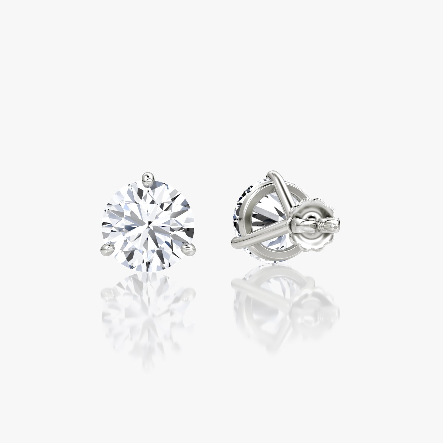 Round Brilliant Diamond 3 Prong Studs