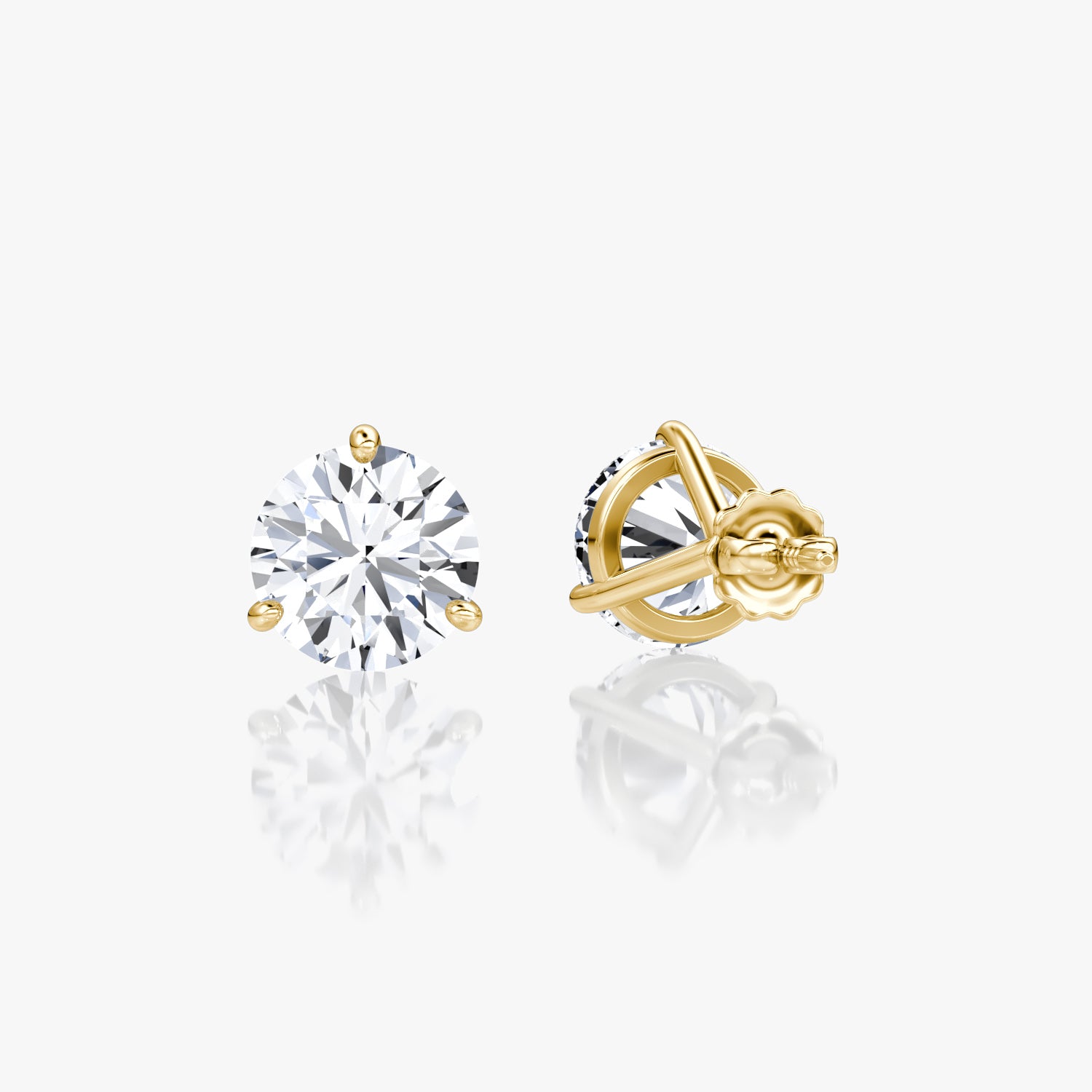 Round Brilliant Diamond 3 Prong Studs