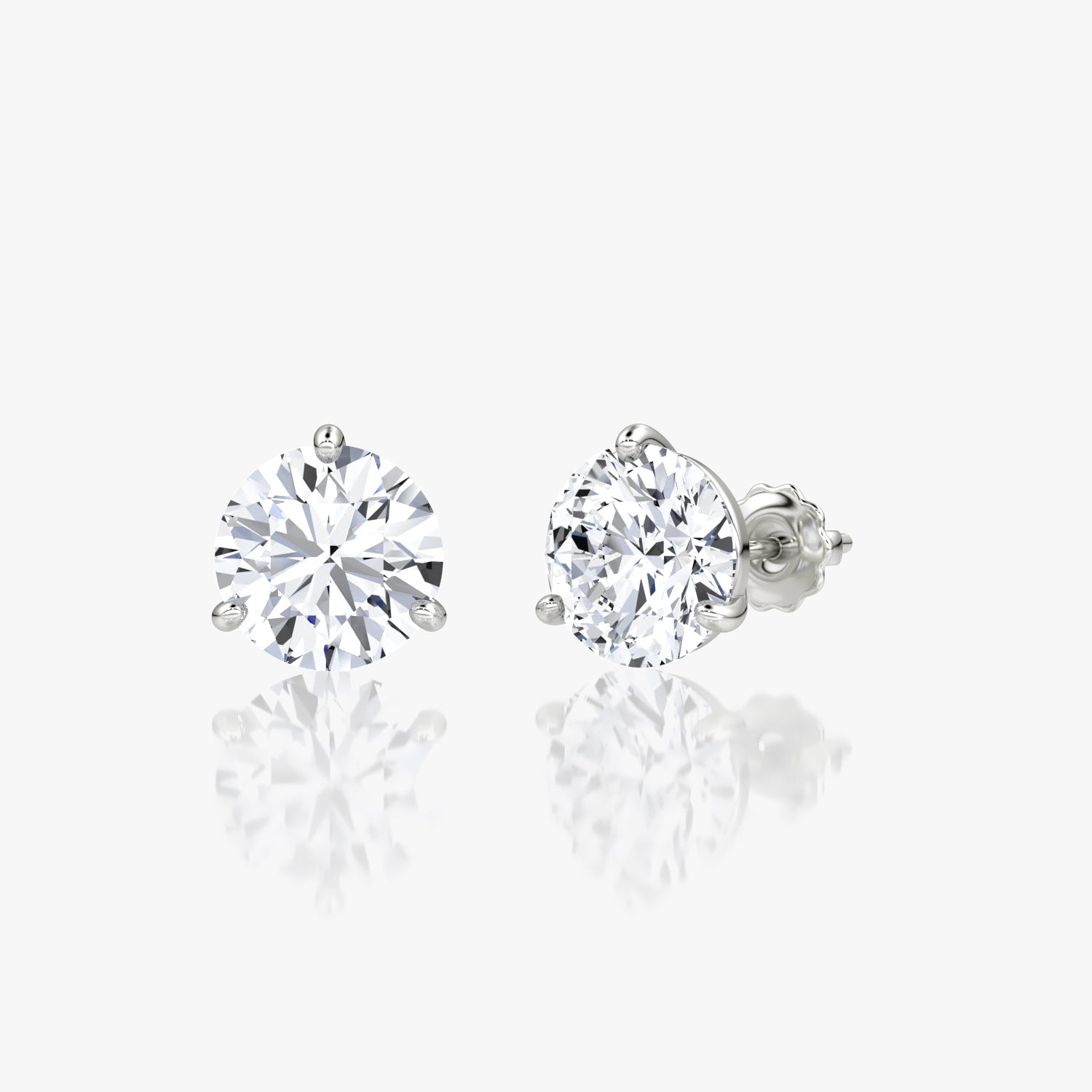 Round Brilliant Diamond 3 Prong Studs
