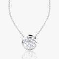 Round Brilliant Diamond Pendant Bezel Set in 14K
