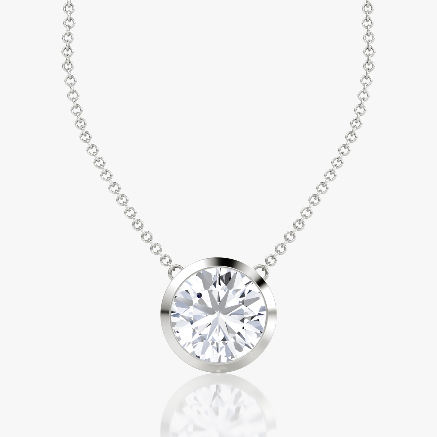 Round Brilliant Diamond Pendant | Bezel Set in 14K