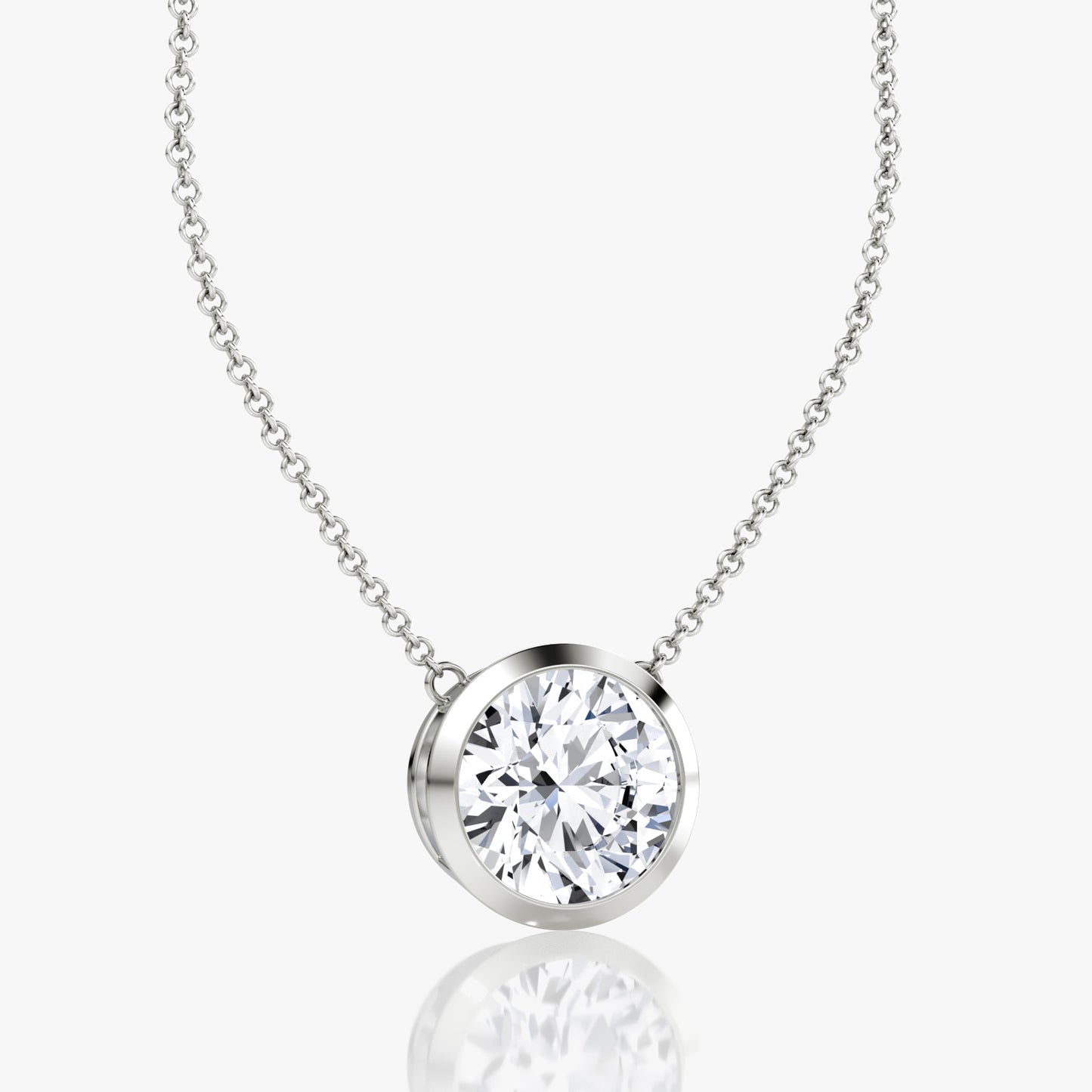 Round Brilliant Diamond Pendant | Bezel Set in 14K