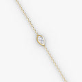 Bezel-Set Pear Diamond Pendant Bracelet in Yellow Gold (1.10 CT, E/VS1
