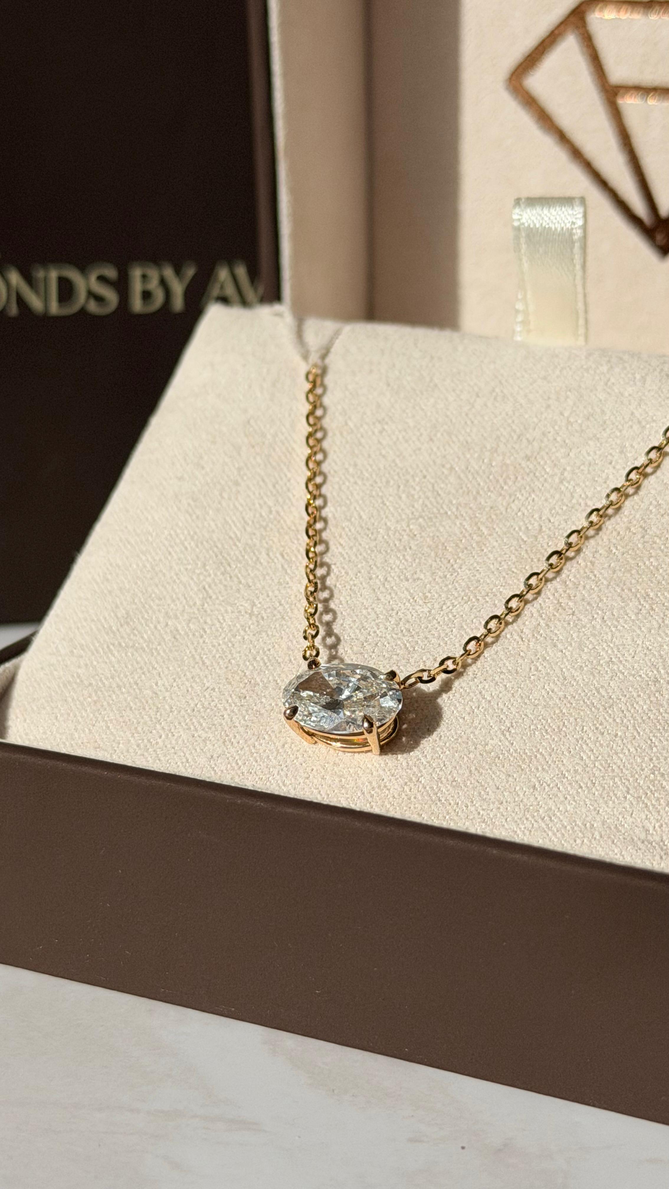 Oval Cut Diamond Pendant